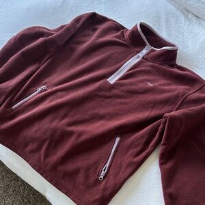 Aritzia TNA Burgundy Quarter-Zip Sweater
